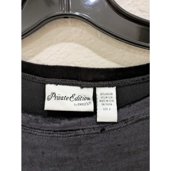 Private Edition By Chico's Vintage Velvet Long Dress Women's‎ Size 2 Black Maxi - Picture 4 of 9